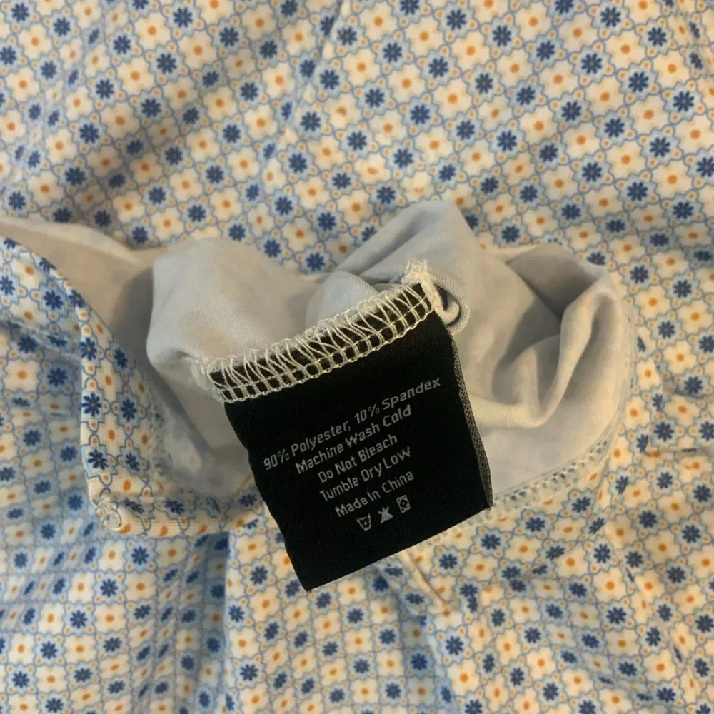 Birdie Threads Blue and White Men's Golf Shirt